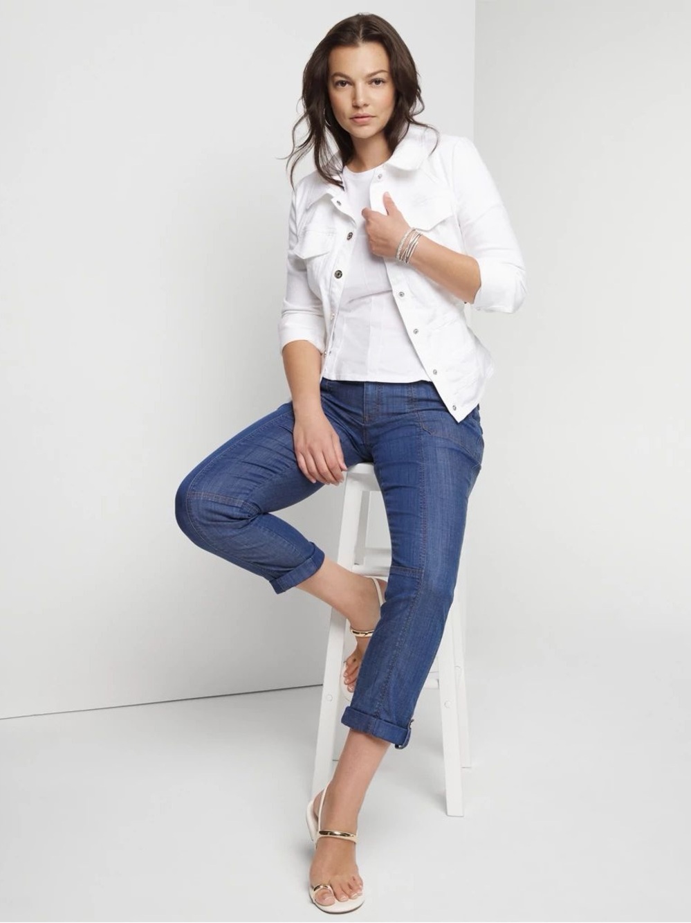 White House Black Market Blue Cropped Utility Pants